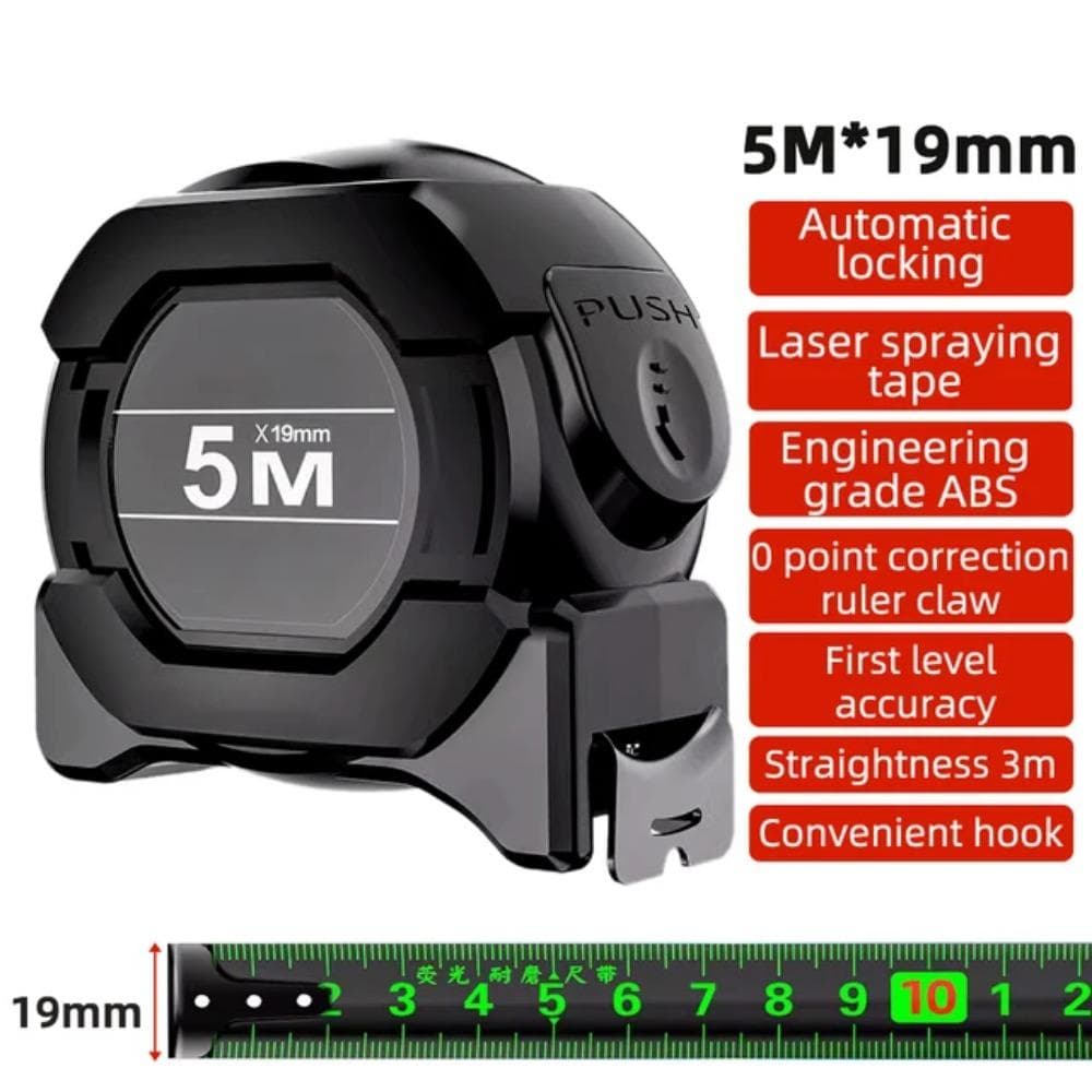 Black technology fluorescent tape measure imported anti cutting hand meter measure 5m*19mm