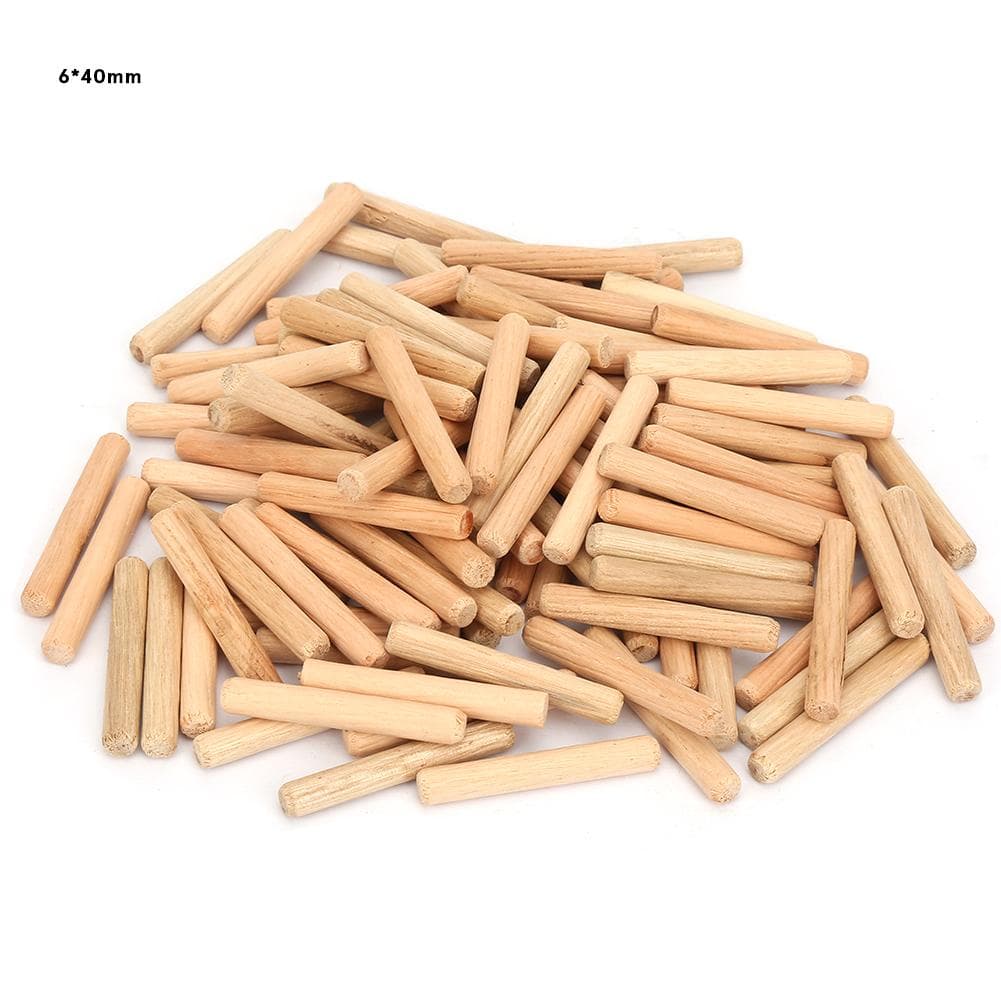 1 pack Woodworking Round Fluted Wood Wooden Craft Dowel Pins (8 * 40mm )