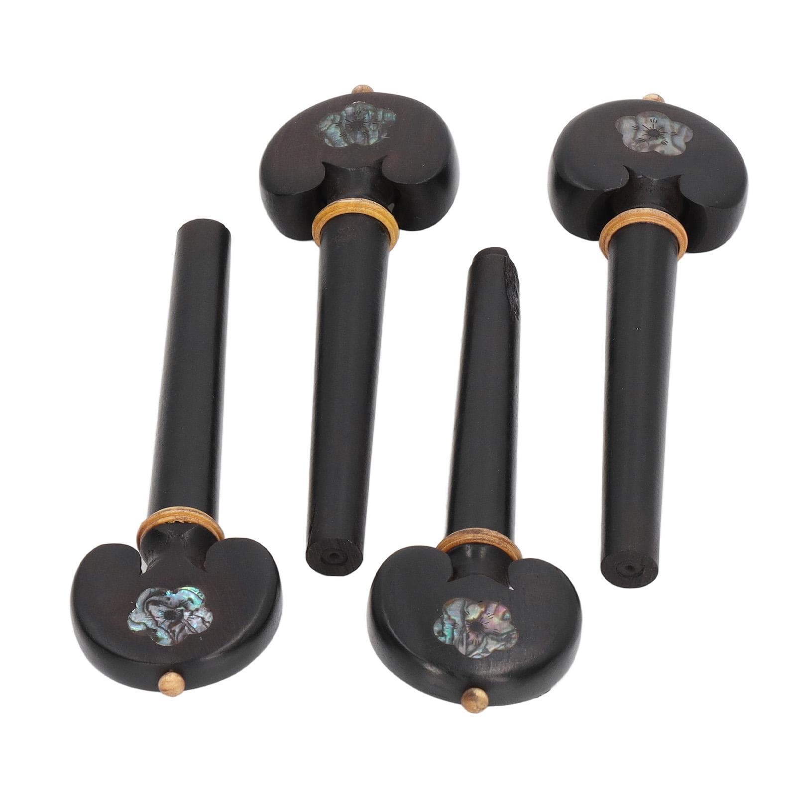 4PCS Fine Tune Peg Black Ebony Pre Punched Handmade Wear Resistant Cello Tuning Peg for Replacement