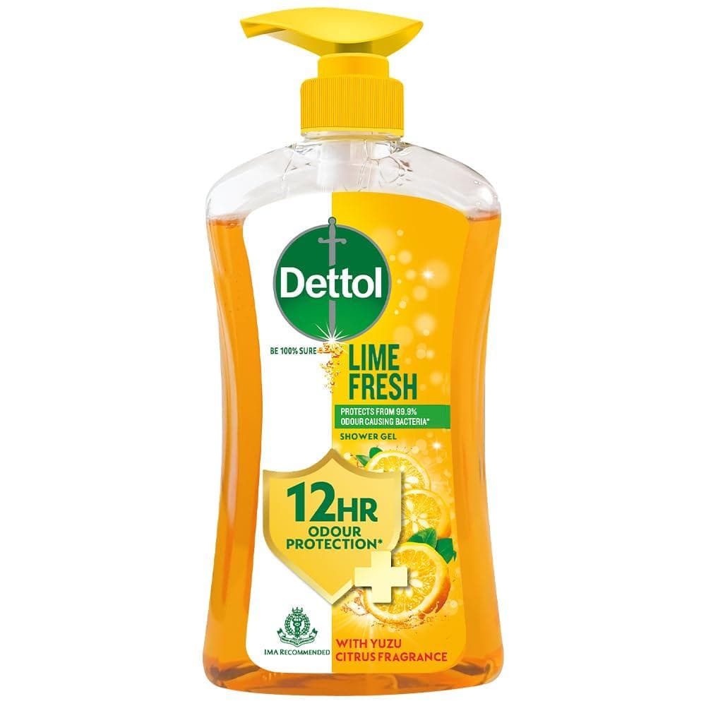 Dettol Body Wash and Shower Gel, Lime Fresh - 500ml | Soap-Free Bodywash | 12h Odour Protection