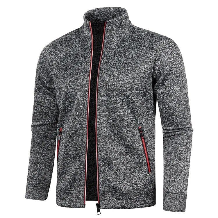 2024 Autumn Winter New Solid Color Long Sleeve Knitting Cardigan Man Casual Loose Comfortable Zipper Pockets All-match Outwear S black