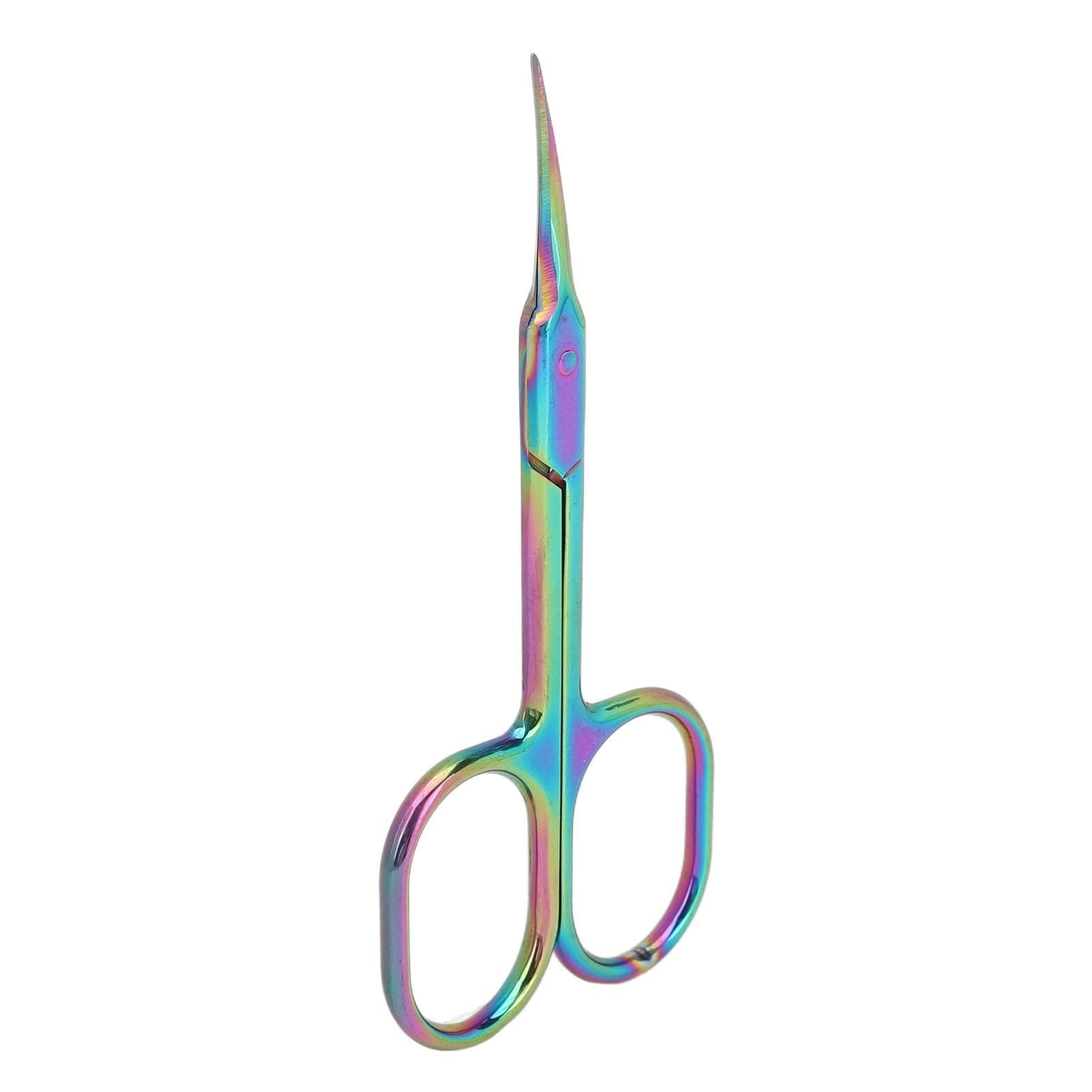 Cuticle Scissors Pointed Tip Dead Skin Removal Color Plating Stainless Steel Manicure Scissors