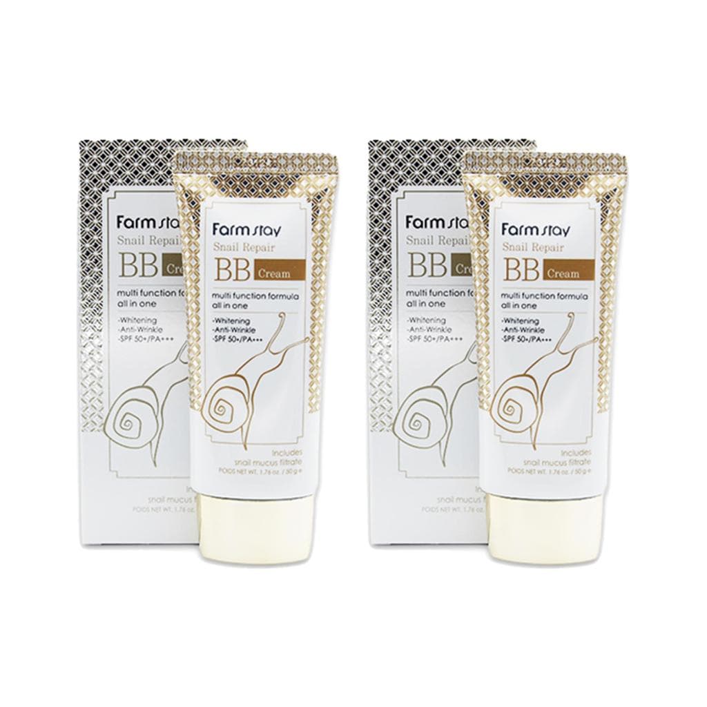 FARM STAY Snail Repair BB Cream SPF50+ PA+++ 50g (3 Options) 2pcs