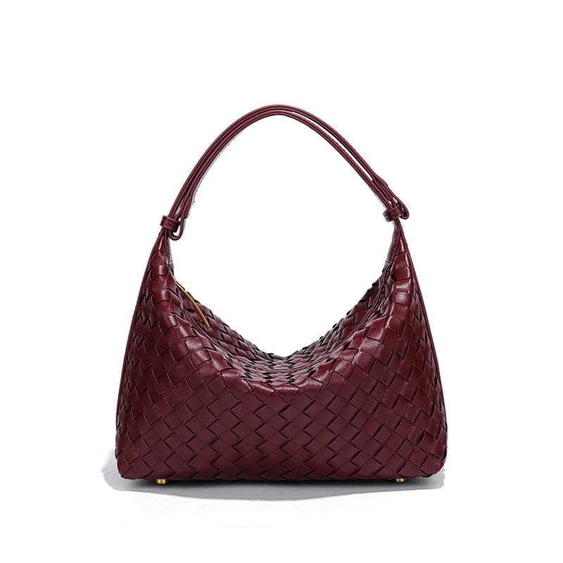 Hand-held Lunch Box, Woven Women's Bag, Soft Skin, Large Capacity Dumpling Bag, Versatile and Fashionable Single-shoulder Underarm Bag