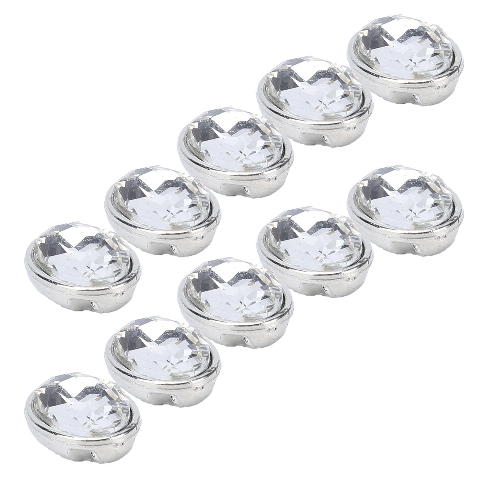 10 Pcs Claw Rhinestone 10x14mm Oval Clawless Edging Unhooked Clothes Bags Shoes Hats HandSewn white