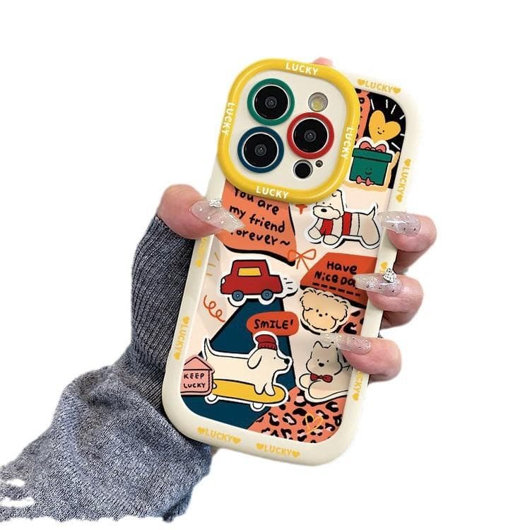 Skateboard Dog Suitable for Apple 16pm Puff Shell Iphone1514 Creative 13 Cartoon 12 Anti-fall 11 Women iPhone 11 Pro Max