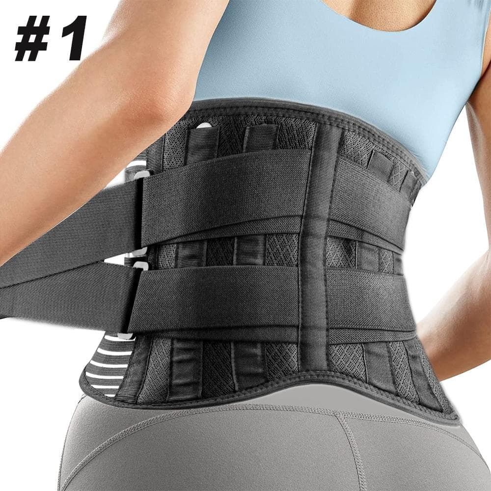 1Pcs Back Brace for Lower Back Pain Relief with 3D Lumbar Pad, Back Support Belt with Alternative Strips for Men/Women S