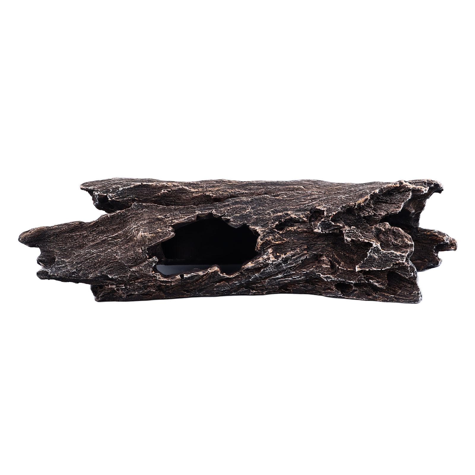 Bark Aquarium Decoration Hiding Place Resin Hollow Trunk Hideout Aquarium Ornament for Reptiles