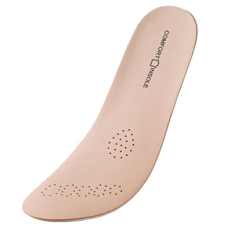 Cowhide Insoles Leather Latex Sports Insole Shoes for Shoes Arch Support Shoe Pads Shock Absorbing Shoe Sole Inserts 37-38 apricot
