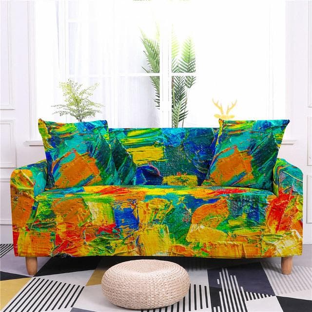Graffiti Elements Elastic Sofa Cover Armrest Sofa Cover Removable Cough Covers Washable All -Inclusive Slipcover Recliner Cover 1 seater 90-140cm