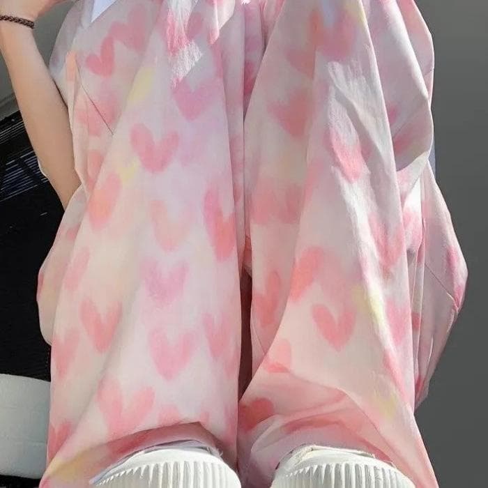 Pink Love Ice Silk Yamamoto Pants for Women In Summer Thin New Casual Small High Waist Drooping Wide-leg Pants 3XL pink