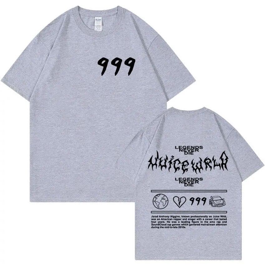 Rapper Juice Wrld 999 2023 Graphic T-Shirt Unisex WoUnisex Fashion Cotton Oversized T-shirts Hip Hop Vintage Gothic T Shirt Streetwear L