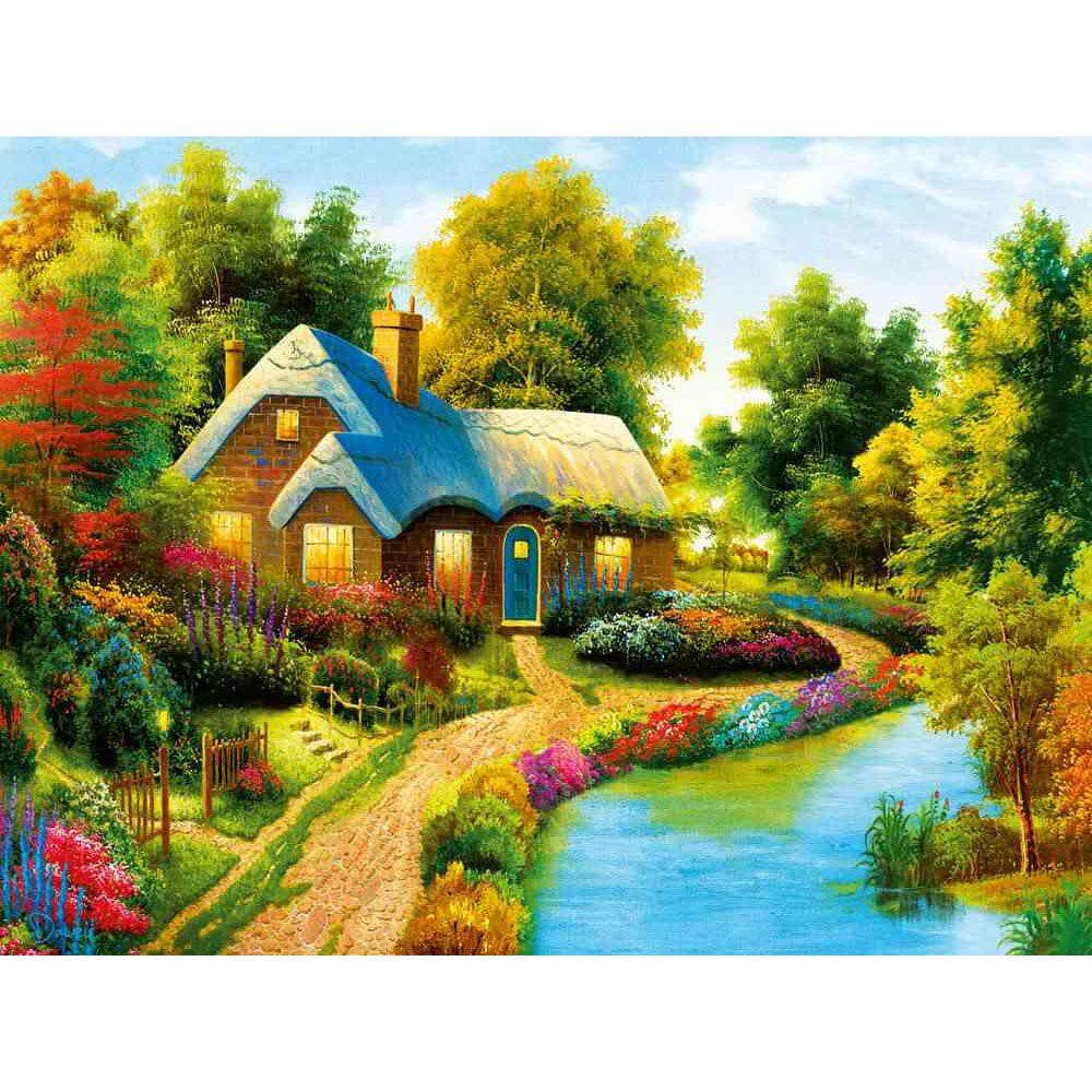 DIY Diamond Embroidery Landscape House Cross Stitch Mosaic Diamond Painting Scenery Pattern 20X30CM