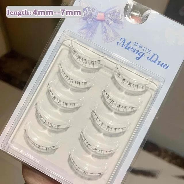 5 Pair Lashes Natural Lower Eyelashes False Eyelashes Handmade Clear Band Bottom Fake Lashes Extension Makeup Tools