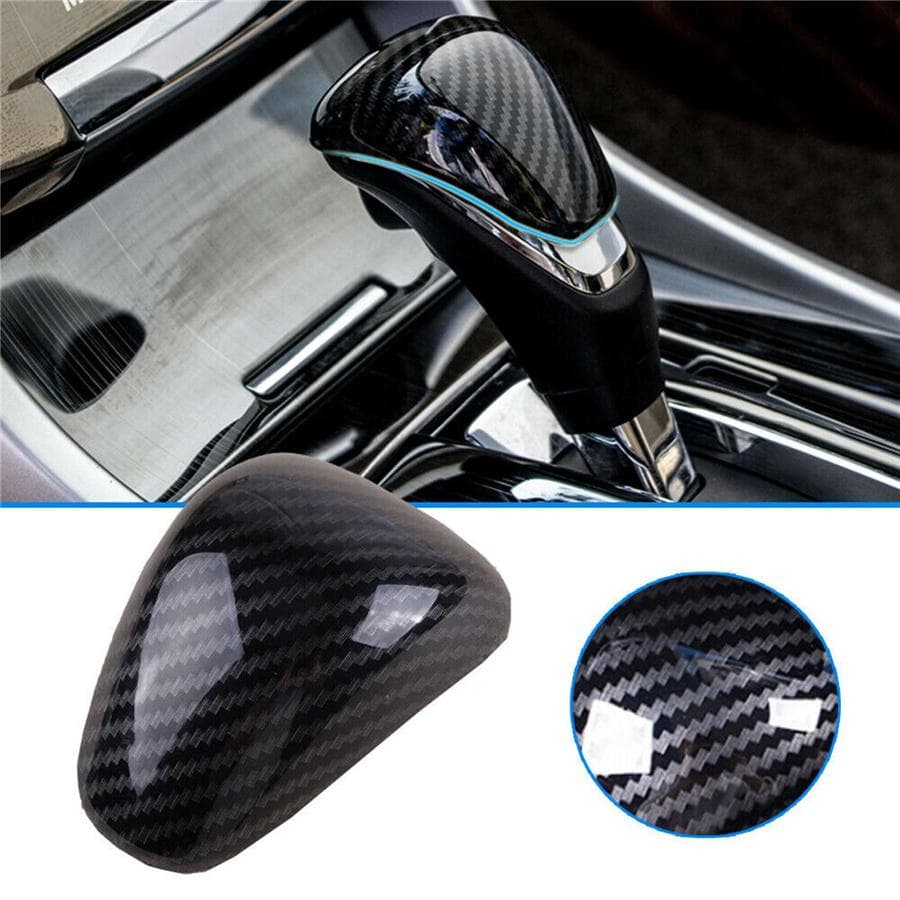 Carbon Fiber Look ABS Gear Shift Knob Cover Decor Trim For Honda Accord 13-17