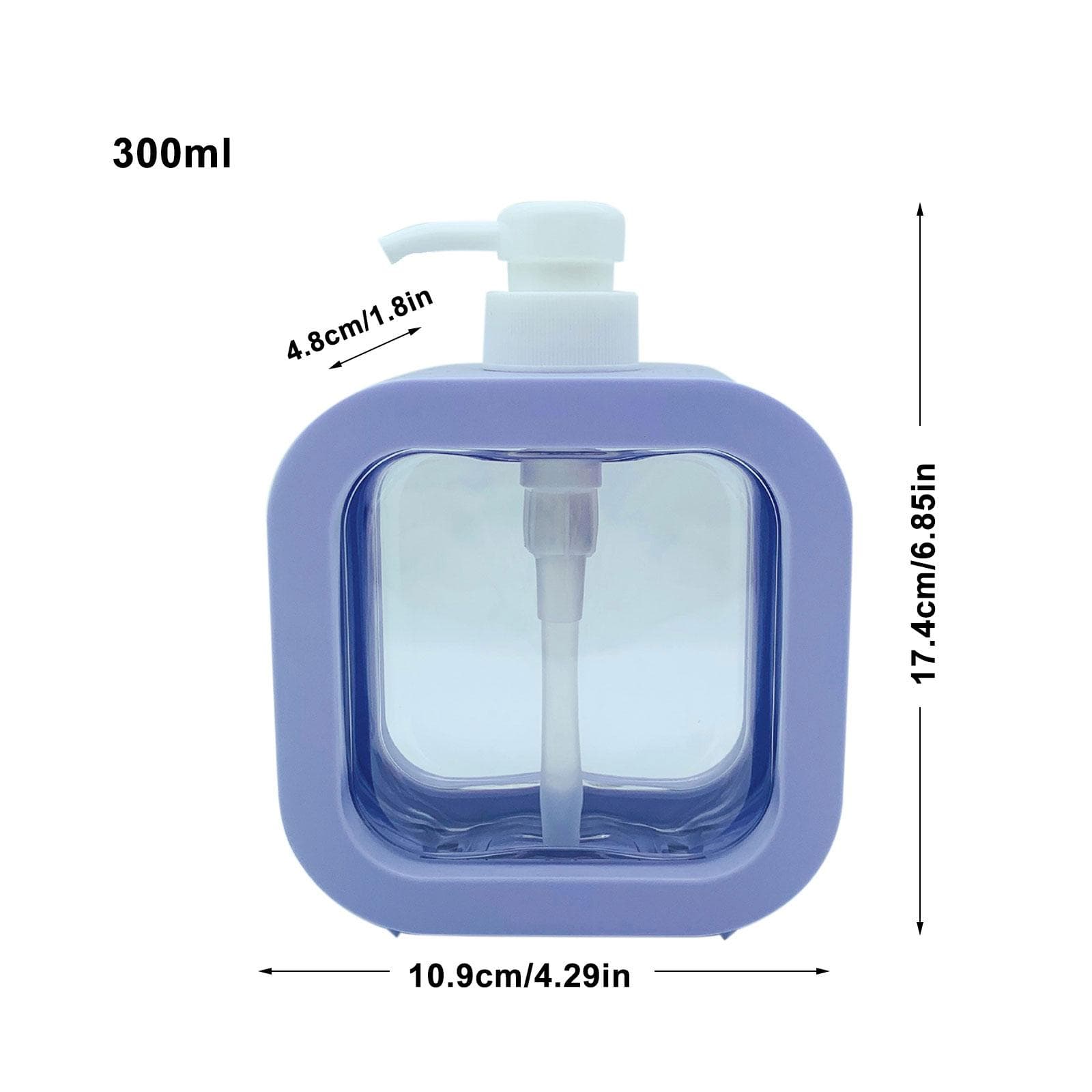 300Ml Kitchen Liquid Soap Dispenser Empty Pump Shampoo Bottle Dish Soap Container Bathroom Shower Gel Laundry Liquid Storage purple