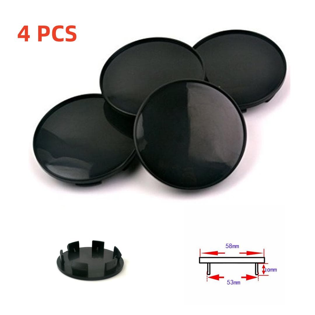 58mm/ 53mm Black ABS Car Wheel Center Hub Caps Decorative cover Set of 4
