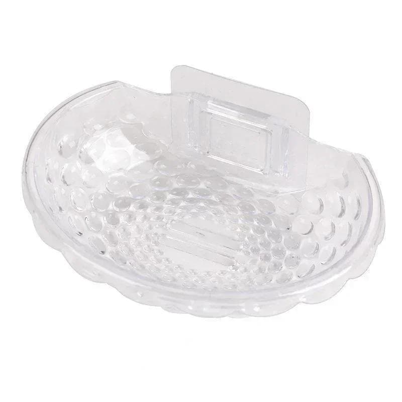 Soap Holder Soap Dishes Sponge Container with Wall Hook for Shower Kitchen Sink Adhesive No Drilling  Bathroom Accessories white