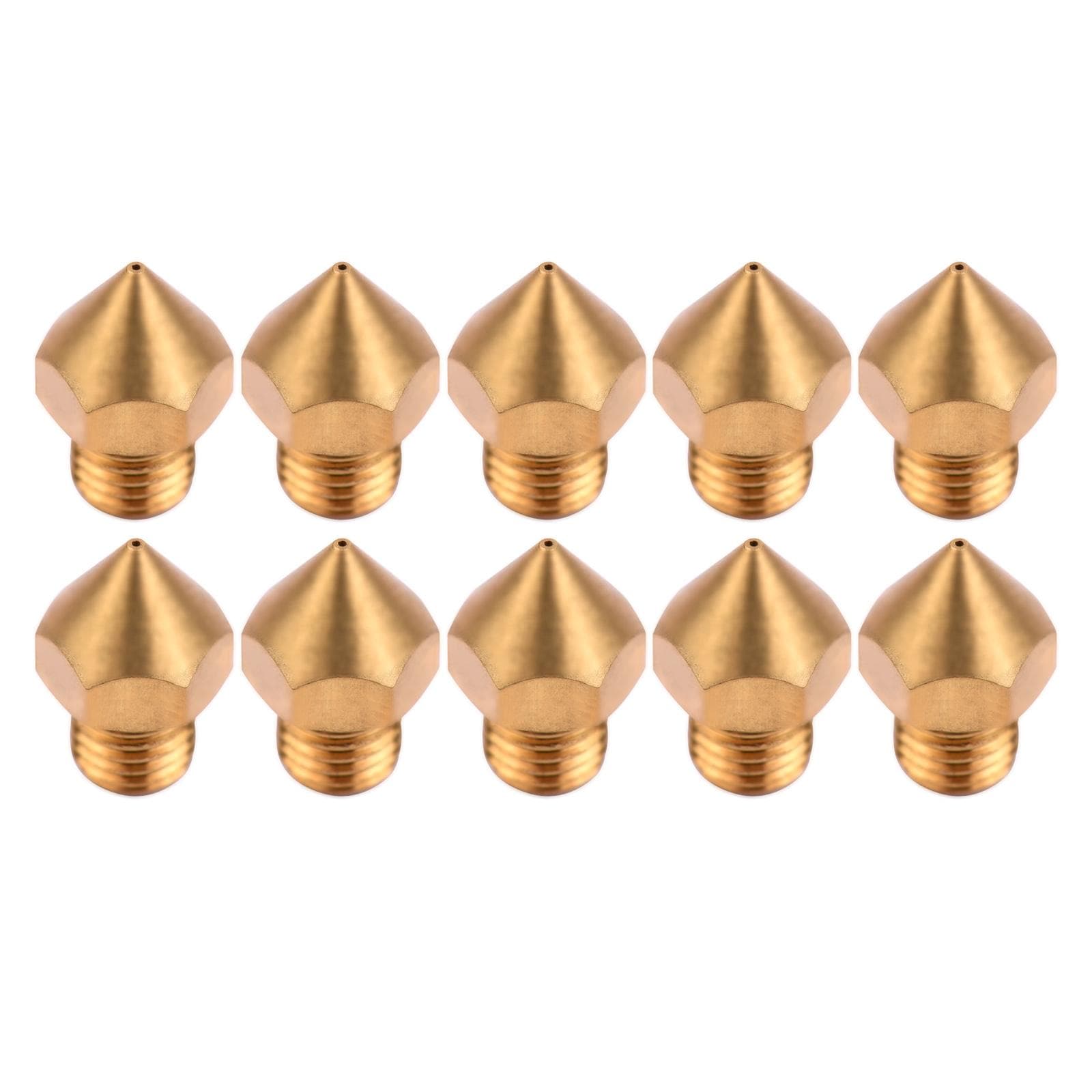 Aibecy 10pcs 3D Printer Extruder Brass Nozzle 0.4mm Printer Hotend Compatible with CR10S Pro 3D 10pcs gold