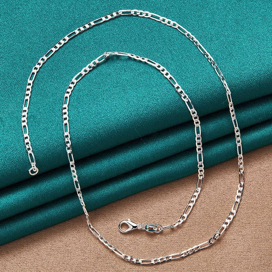 URMYLADY 925 Sterling Silver 4mm Men Chain Necklace For Women Wedding Party Fashion Jewelry 45cm