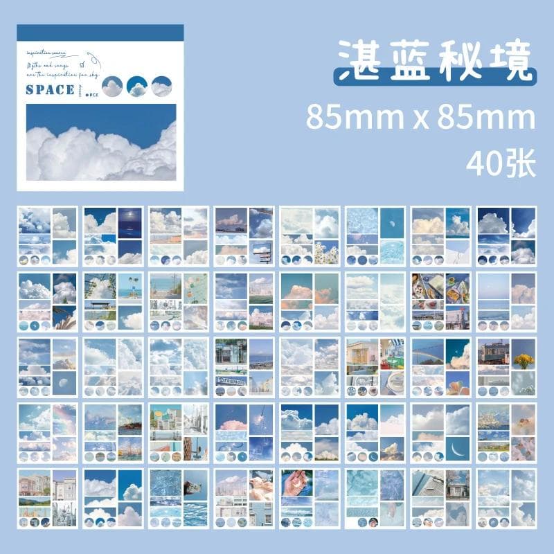 Journamm 40pcs/pack Aesthetics Decor Stickers Book DIY Scrapbooking Supplies Album Creative Stationery Already Cut Ins Stickers