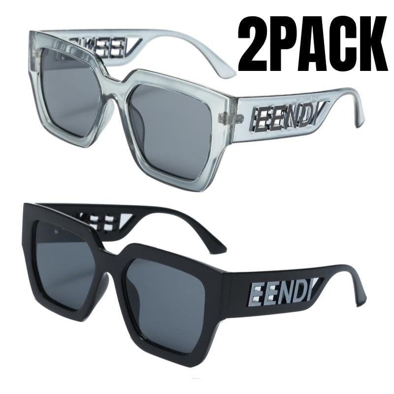 1/2PACK Luxury Hollowed Oversized Punk Sunglasses Women Men Retro Square Sun Glasses Outdoor Travel