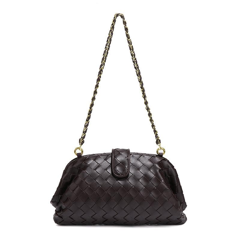 Woven Bag, Clutch Bag, Personalized Cloud Bag, Fashionable Single-shoulder Crossbody Women's Bag, Chain Clip Shell Bag