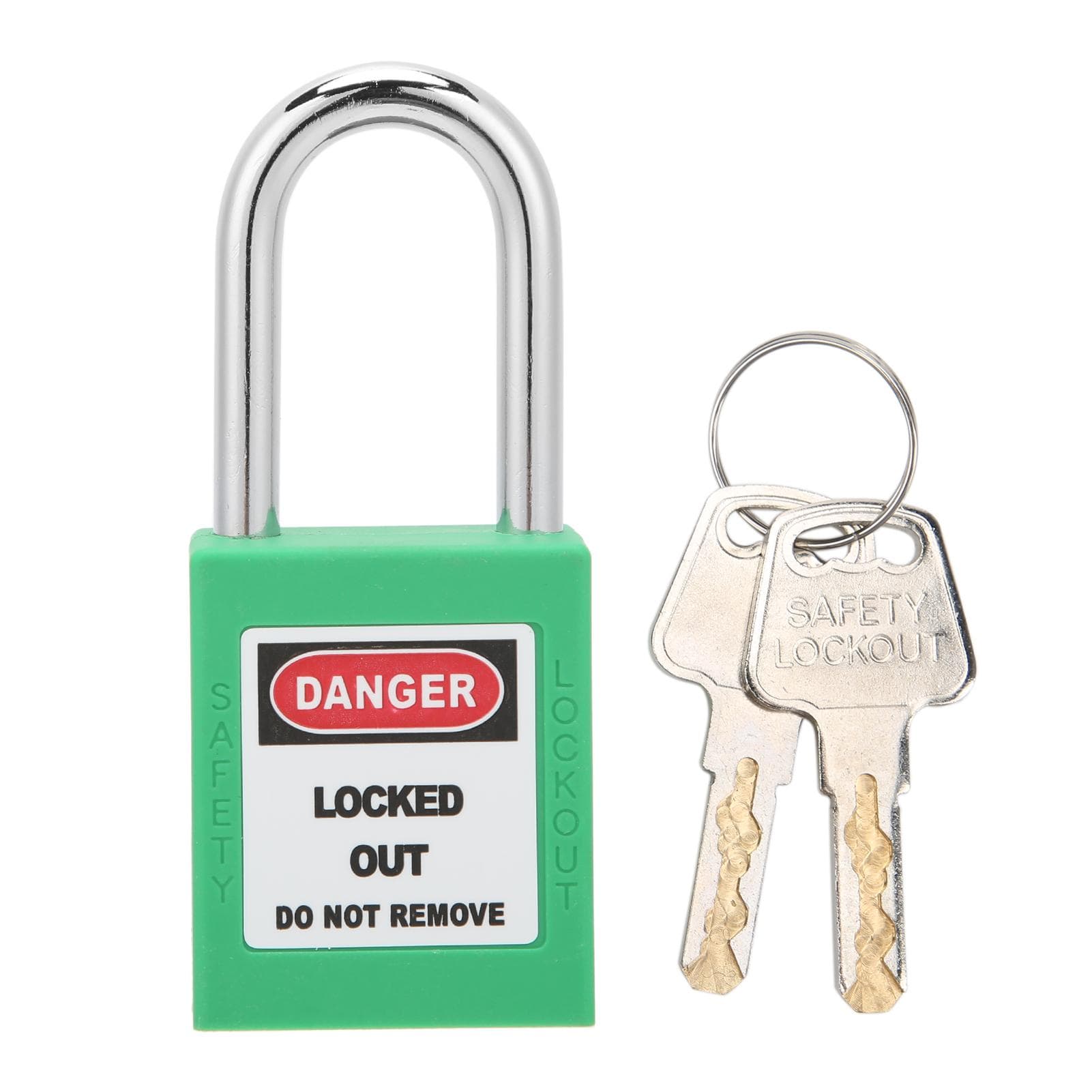 38mm Safety Padlock Insulating Industrial Plastic Nylon PA Steel for Chemical Electric Power green