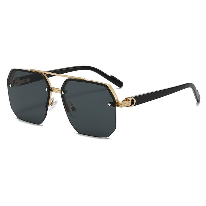 1 Piece Men Double Beam Half Frame Sunglasses UV Protection Sunshade Stylish Lightweight