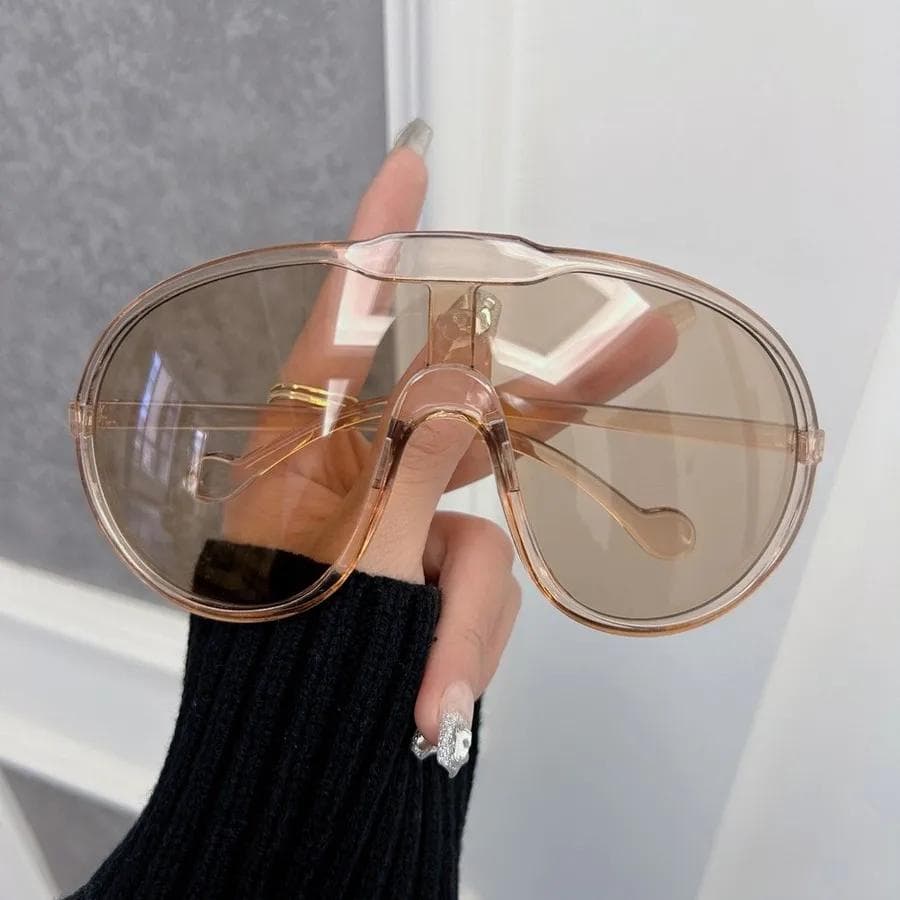 Vintage Round Big Frame Sunglasses Women Men Cool Mirror Lens Stylish Sun Glasses Personality Colors Oculos De Sol Other