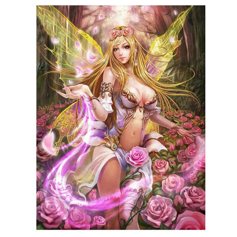 5D DIY Diamond Embroidery Butterfly Girl Rose Diamond Painting Cross Stitch 20X30CM