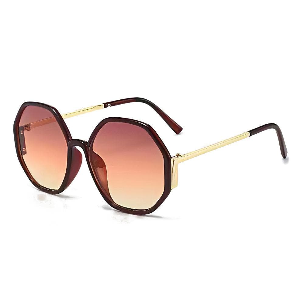 New Women Sunglasses Avant Garde Geometric Multi-color Gradient Semi Transparent Frame Fashion Glasses