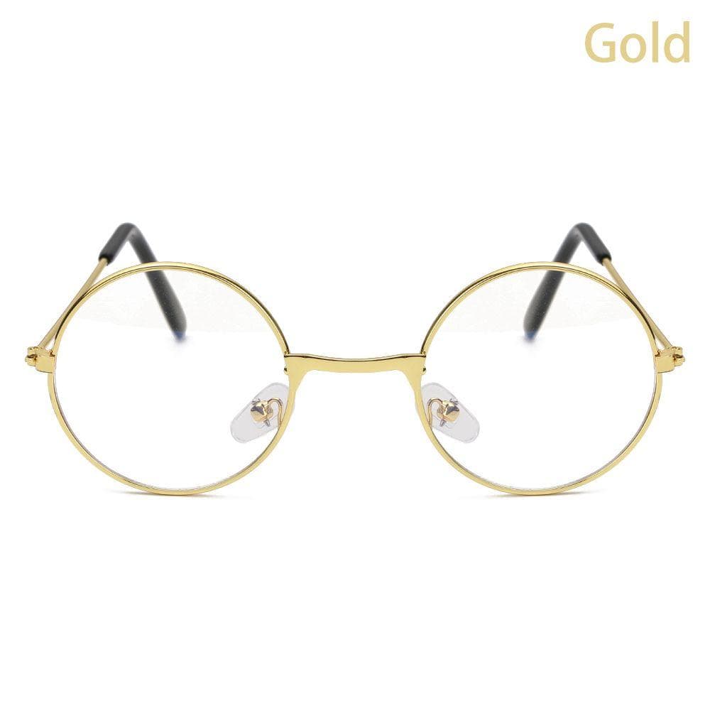Portable Fashion Round Glasses for Kids Boys Girls Retro Flat Mirror Decorative Clothing Accessories