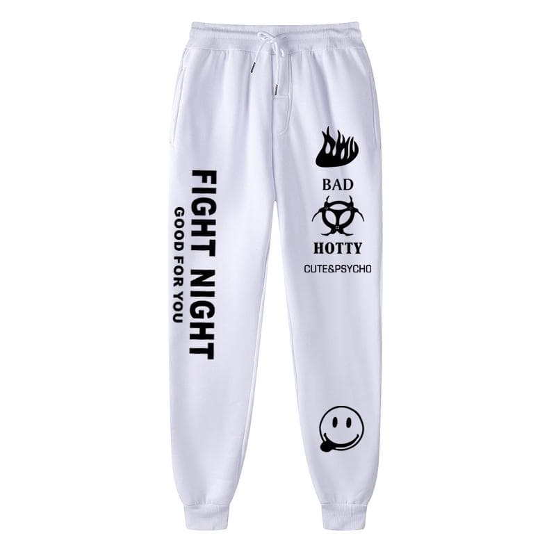 2026 Autumn winter Letter Print Sweatpants Baggy Pants Women Joggers Harajuku Pencil Pant Trousers Middle waist Sweat Pants 2XL white