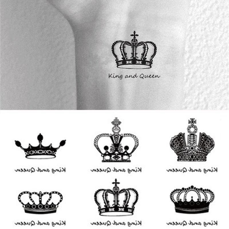 Body Art Waterproof Temporary Tattoos For Men And Women Fashion 3D Crown Design Small Tattoo Sticker 1pc