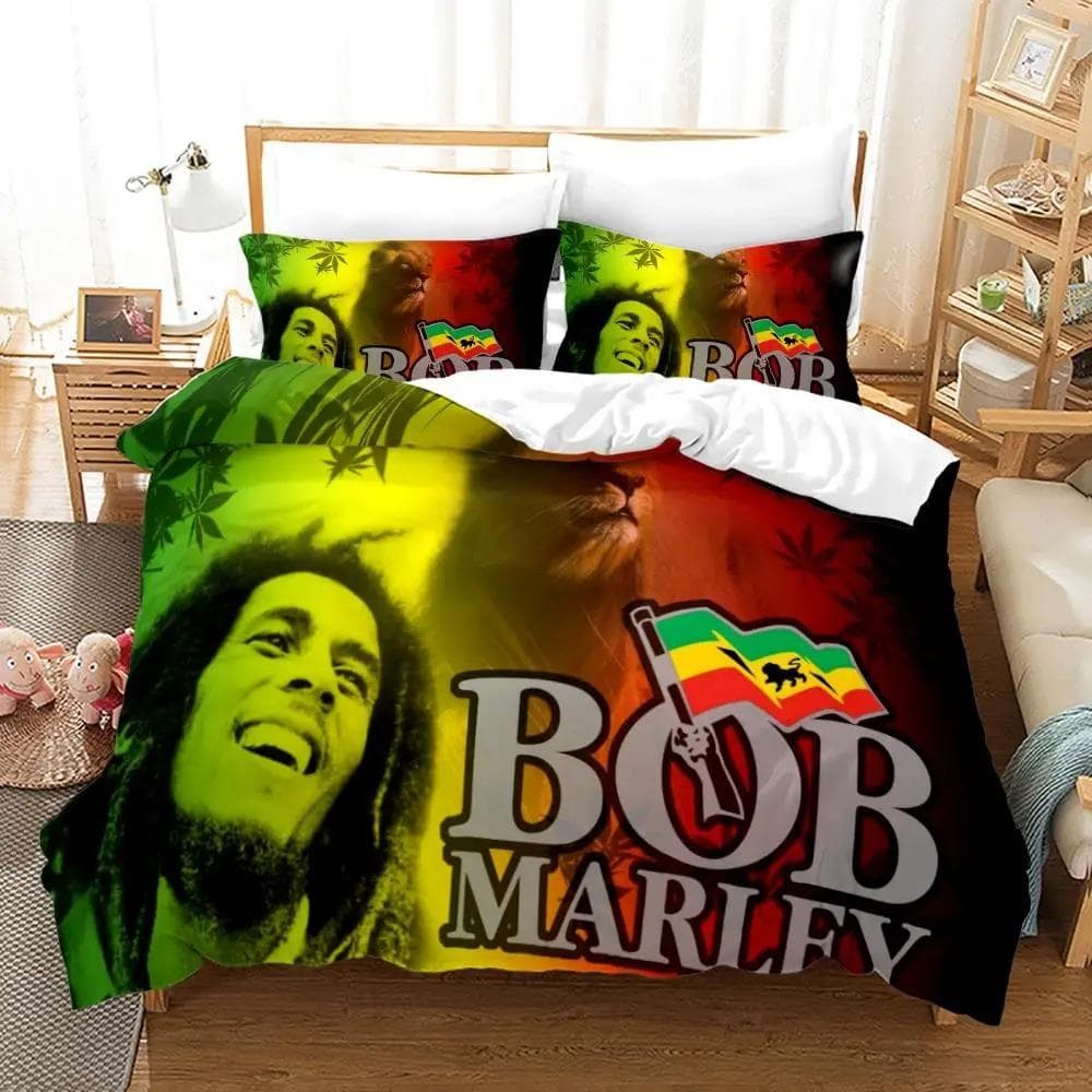 Bob Marley Duvet Cover Sets Music Legends Jamaica Singer Comfortable Bedspreads Queen King Size Bedding Sets Bedroom Decor 70x133cm 2pcs