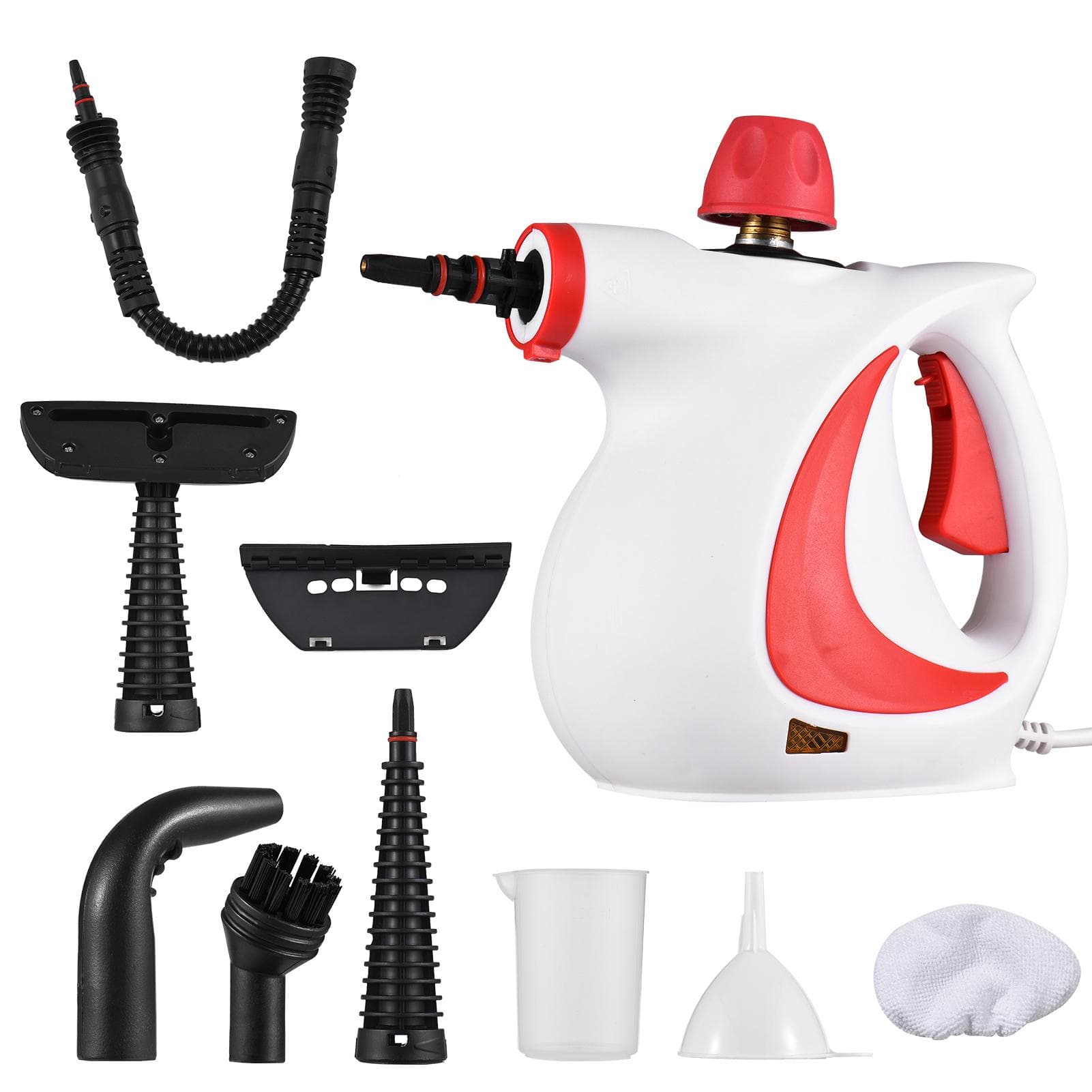 Handheld Steam Cleaner 1050W High Temperature Pressurized Steam Cleaning Machine with 9PCS US Plug white