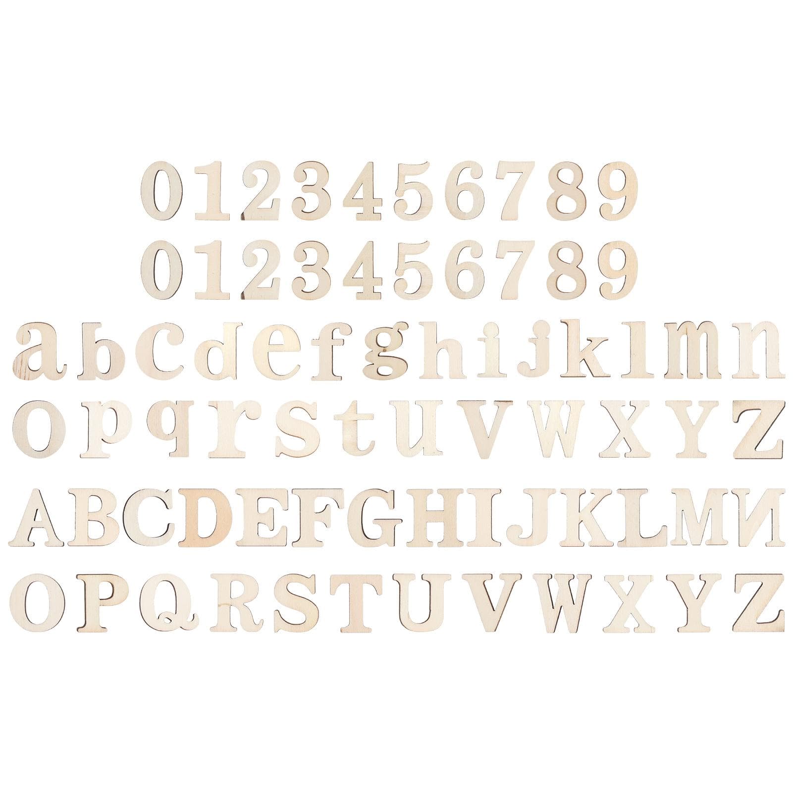 124Pcs Wooden Letters Numbers Display DIY Stage Property Manual Accessories Craft Decorations