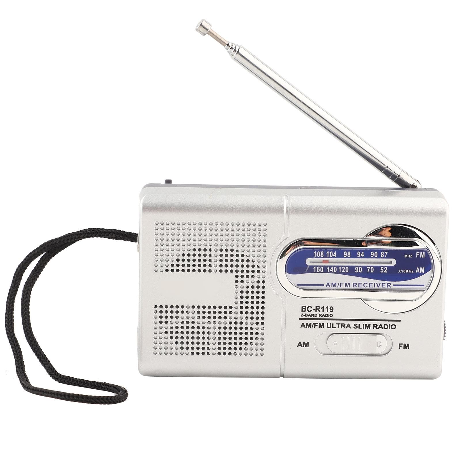 Multifunction Mini Pocket Am FM BCR119 Radio Speaker Receiver Telescopic Antenna