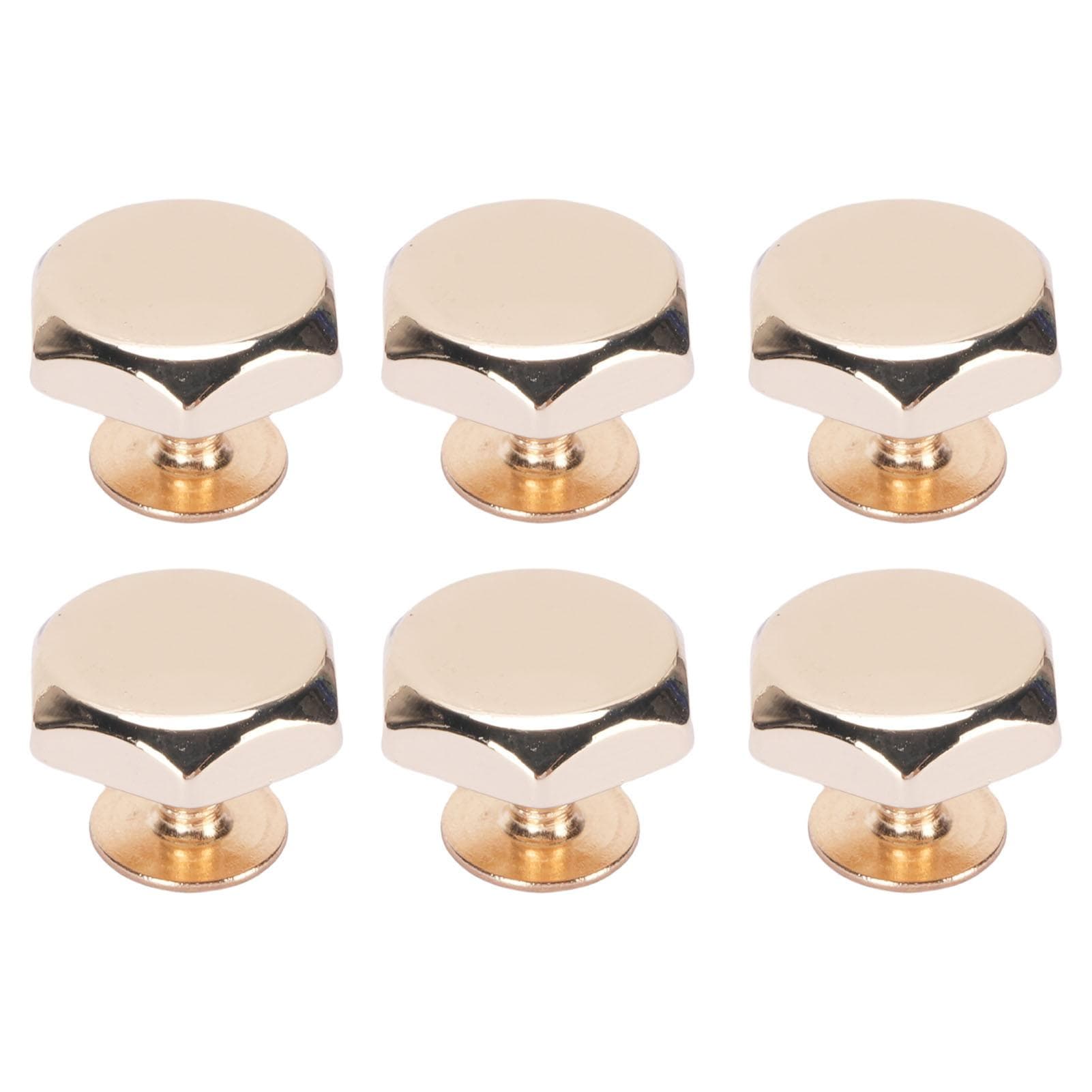 30 Sets Rivet and Screw 8mm Zinc Alloy Hollow Hex Head Rivets 6mm Crossed Iron Screws for Leather gold