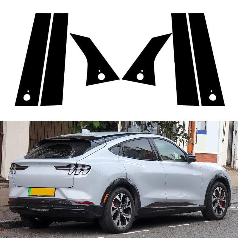 Car Pillar Posts Door Window Trim Cover Stickers Decal for Ford Mustang Mach-E 2021 2022 2023 Auto Styling
