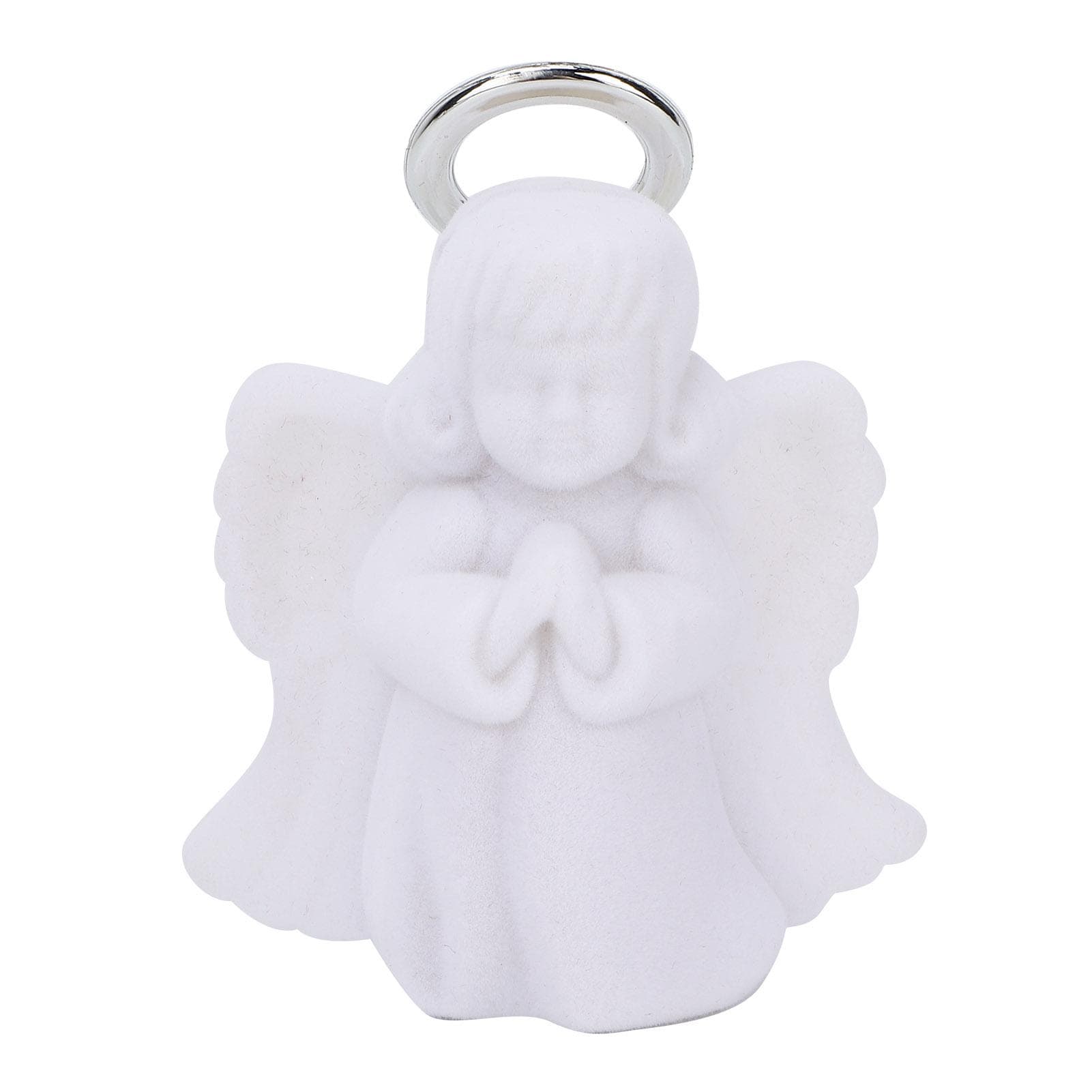 Jewelry Box Portable Cute Angel Shaped Clamshell Earrings Necklace Gift Storage Case White