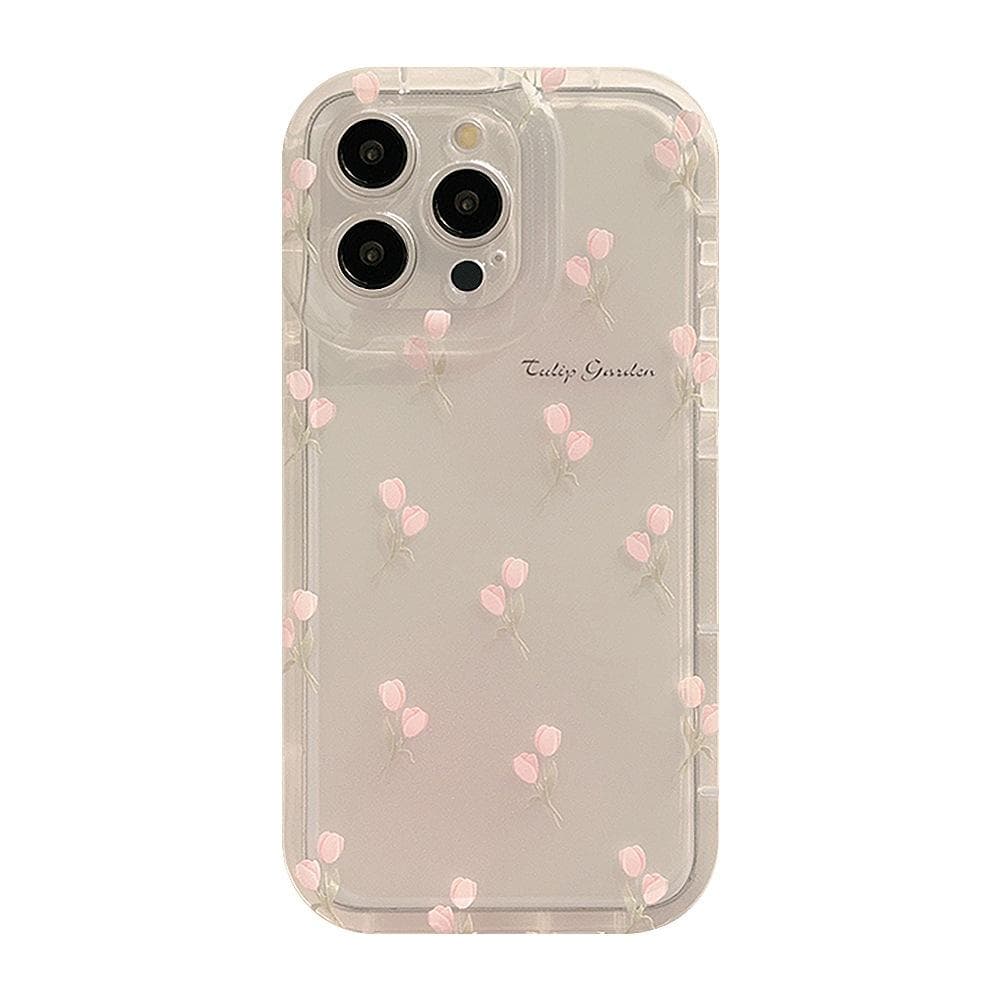 Small Fresh Pink Smudged Tulip Flowers Suitable for Apple 16promax Mobile Phone Case Iphone13/14 iPhone 11