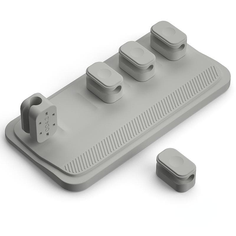 Magnetic Mouse Wire Organizer Desktop Cable Clip Cord Winder Self-Adhesive Fixed USB Charging Line Holder grey