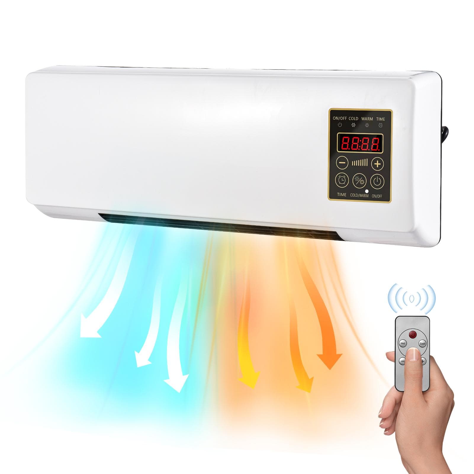 Portable Heater and Air Conditioner Combo Wall Mounted Desktop 2in1 Electric Heater Air Conditioner EU Plug