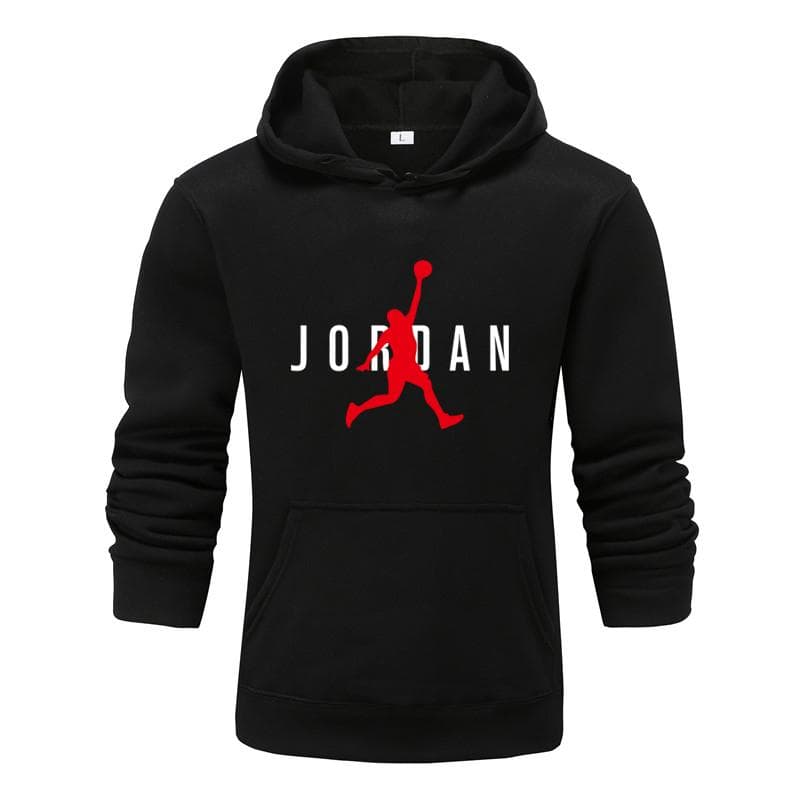 Autumn and Winter Personalized Letter Printed Hoodie for Men and Women M black