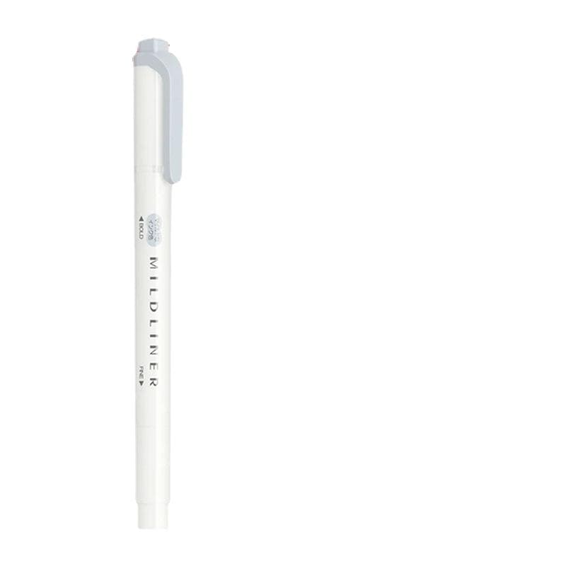 Mild liner double headed fluorescent pen hook pen highlighter pen color Mark pen cute grey