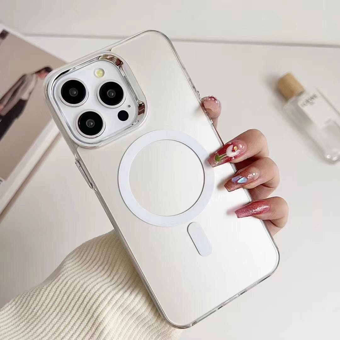 Color Silver Imd Suitable for Apple 15pro Mobile Phone Case IPhone 14 Advanced Sensor Electroplating Lens 13 Magnetic Suction Case Apple 15Plus