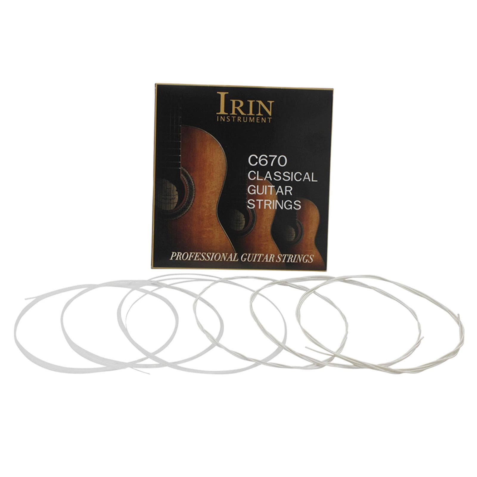 IRIN C670 Acoustic Classical Guitar Strings Nylon Silver Plated Copper Alloy Wound, 6pcs/set silver