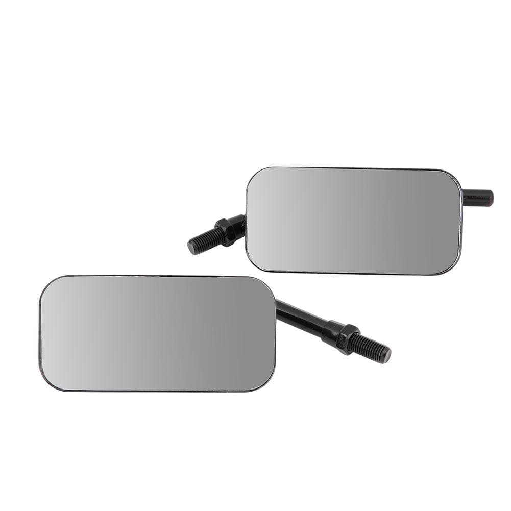 1 Pair of Rectangle Motorcycle Side Mirror Rear View Mirror for Motorcycle Black black